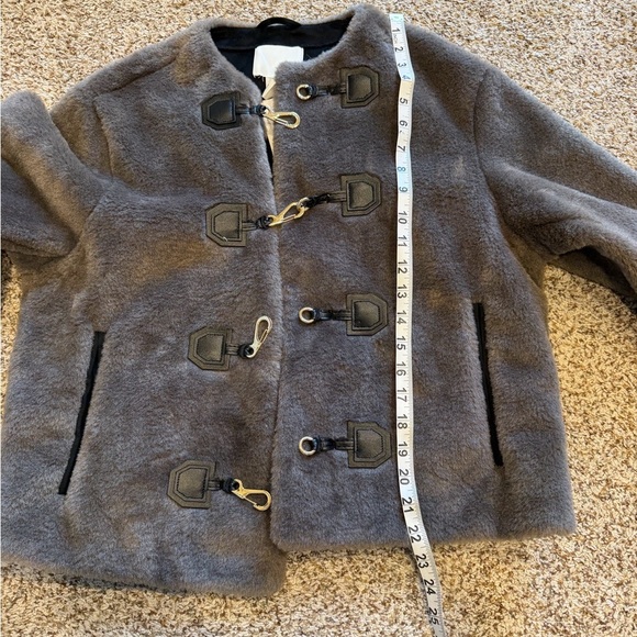 H&M DUFFLE-STYLE JACKET IN BROWN WITH TOGGLE CLOSURES Sz XXS NWT